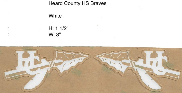 Heard County Braves Spear, white, and clear
